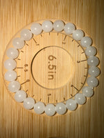 Classic White Jade Bracelet – Elegant Gift for Mom, Grandma, or Elderly Women | Natural Stone for Peace & Blessing
