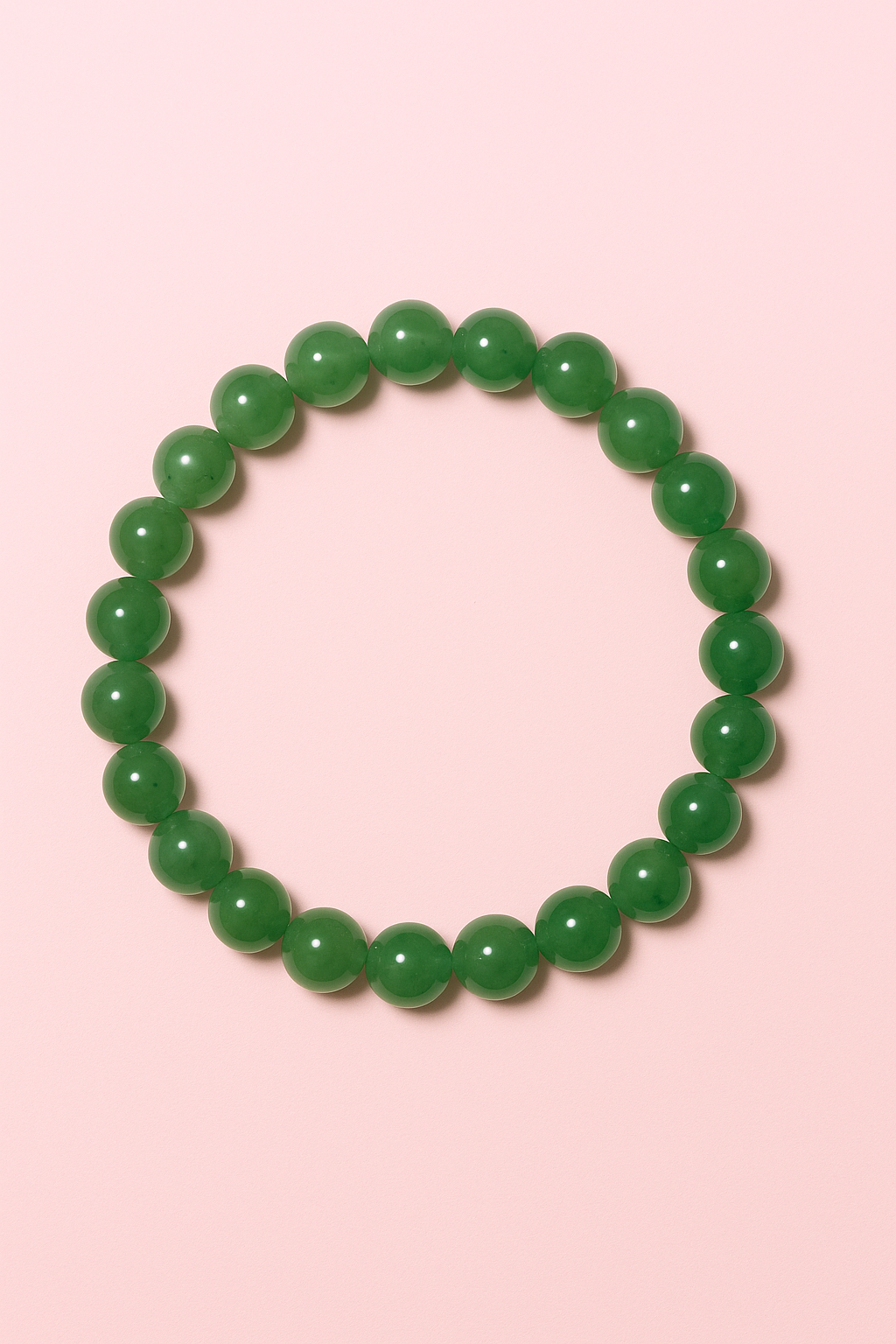 Natural Green Jade Bead Bracelet – 6.5” Genuine Burmese Style Gemstone | Calming Energy & Elegant Charm